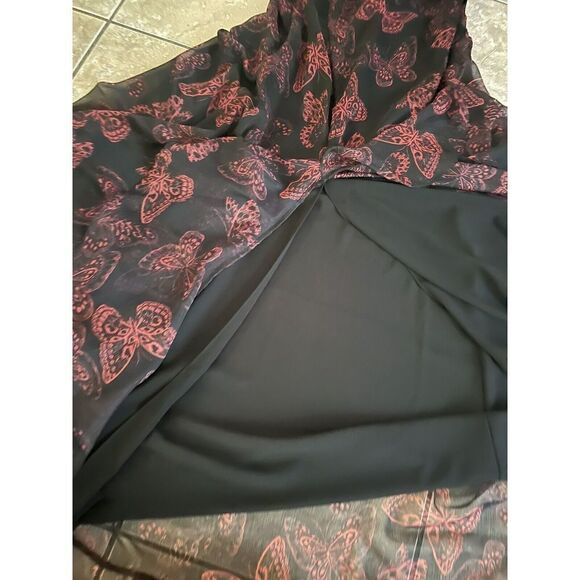 NWT Misa Los Angeles M Maxi Butterfly One Sleeve Dress Ruffle - Picture 5 of 11